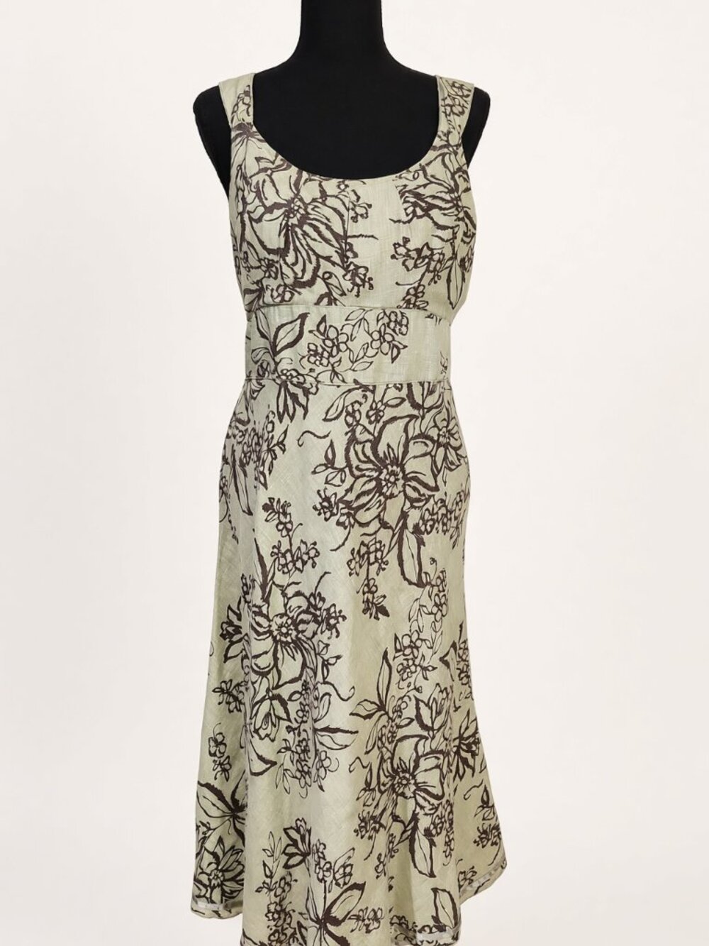 TSD Two Star Dog Sage Floral Linen Dress M